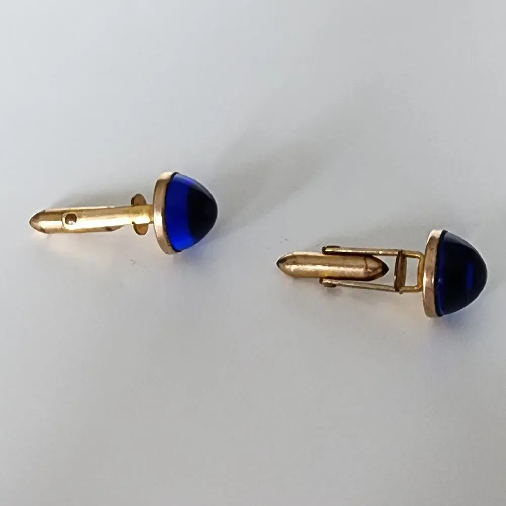 Vintage Correct‎ D&B blue stone gold tone cufflinks
